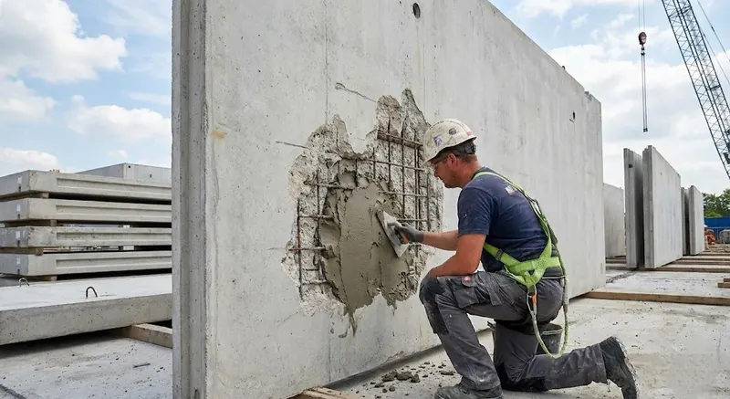 Naprawa uszkodzonej ściany prefabrykowanej